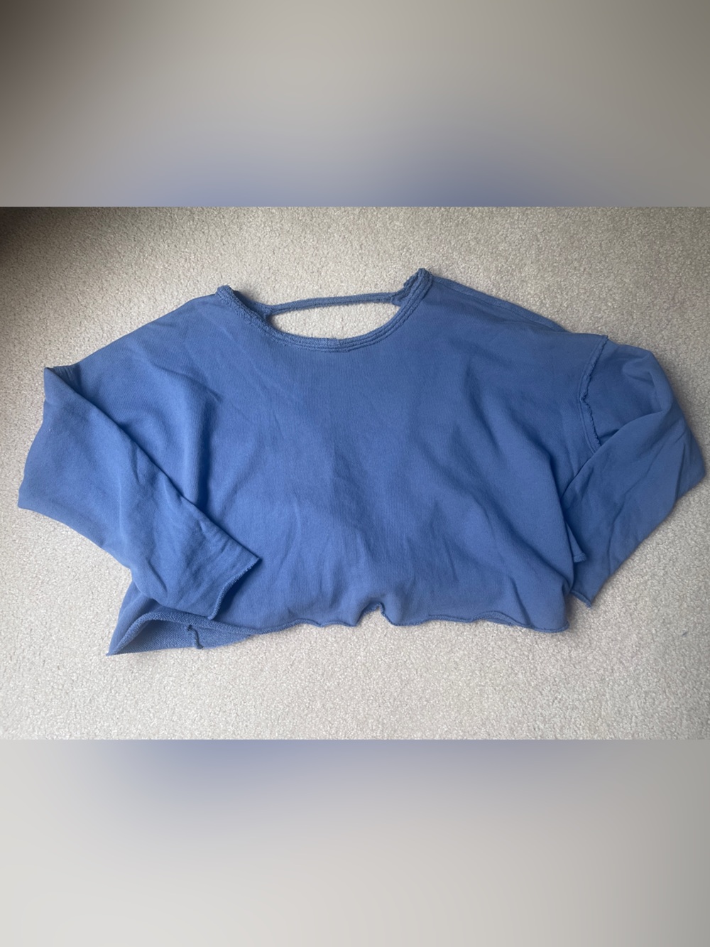 aerie Blue Cropped Crewneck Sweatshirt